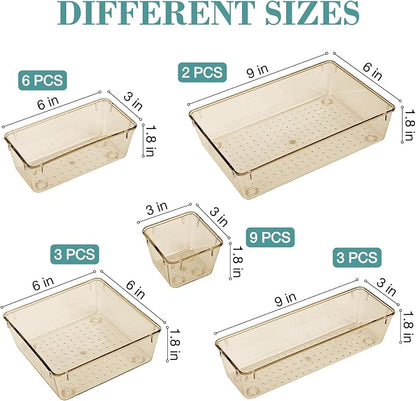 23 PCS Drawer Organizer Set, 5 Varied Size Bathroom and kitchen Drawer cabinet - Image 2