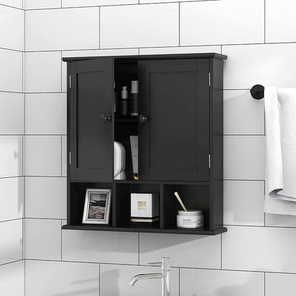 TaoHFE Black Medicine Cabinet Bathroom Over the Toilet Storage Cabinet | Wall - Image 4