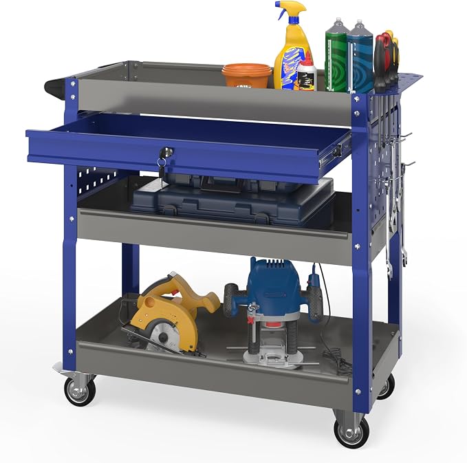 3 Tier Rolling Tool Cart on Wheels by Thechoiceofanewgeneration