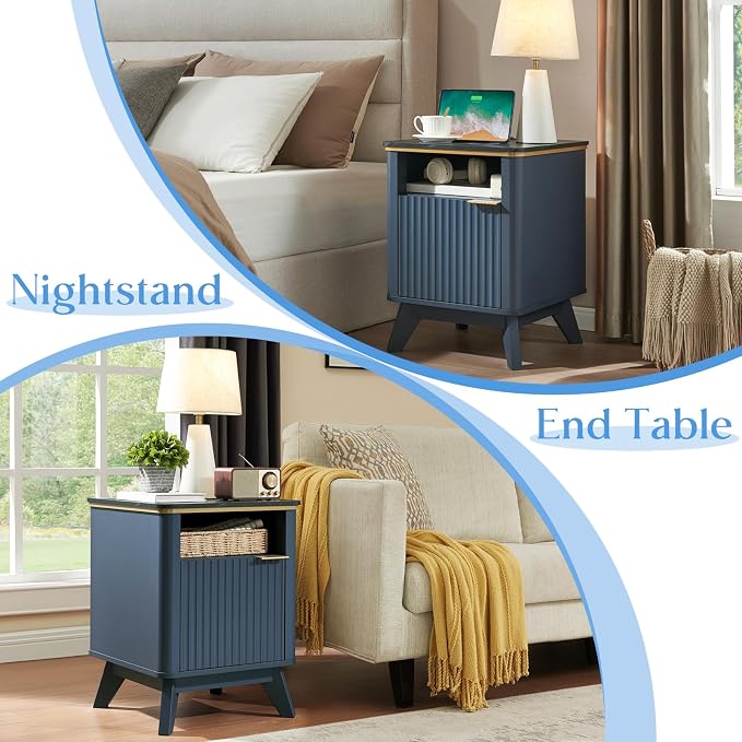 QUW Fluted Nightstands Set of 2 - Image 8