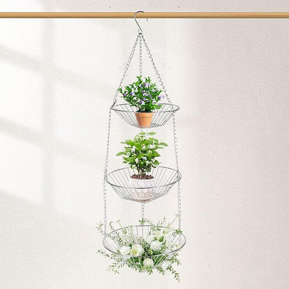 3-Tier Kitchen Wire Storage Basket Hanging Fruit Storage 2 Pack - Image 4