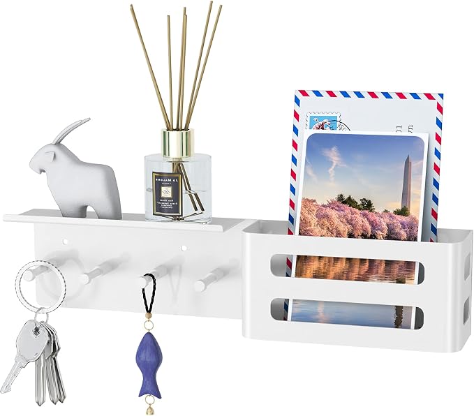 MKO Key Holder Wall Mount, Adhesive Key Hanger by MKO