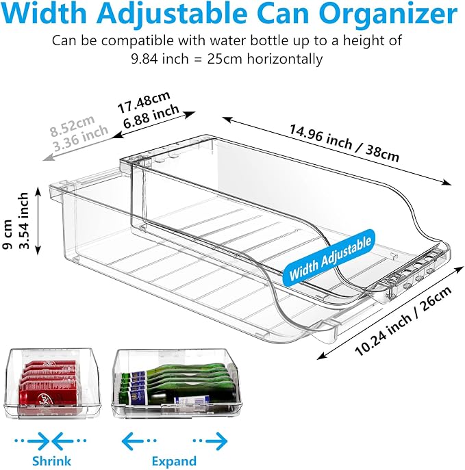 4 Packs Clear Width Adjustable Soda Can Organizer - Image 2