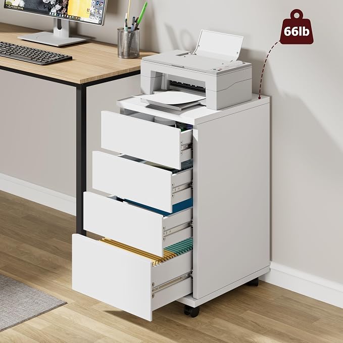 BOTLOG 4-Drawer Chest, Wood Storage Cabinet - Image 8