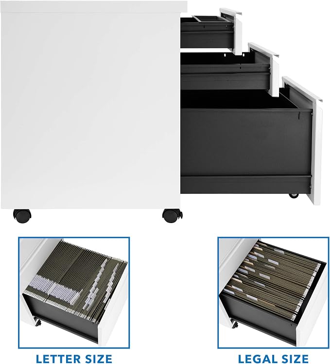Mount-It! 3 Drawer Cabinet for Under Desk - Image 6