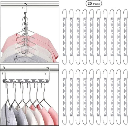 Space Saving Hangers for Clothes 20 Pack, Sturdy Metal Hangers Wardrobe - Image 9