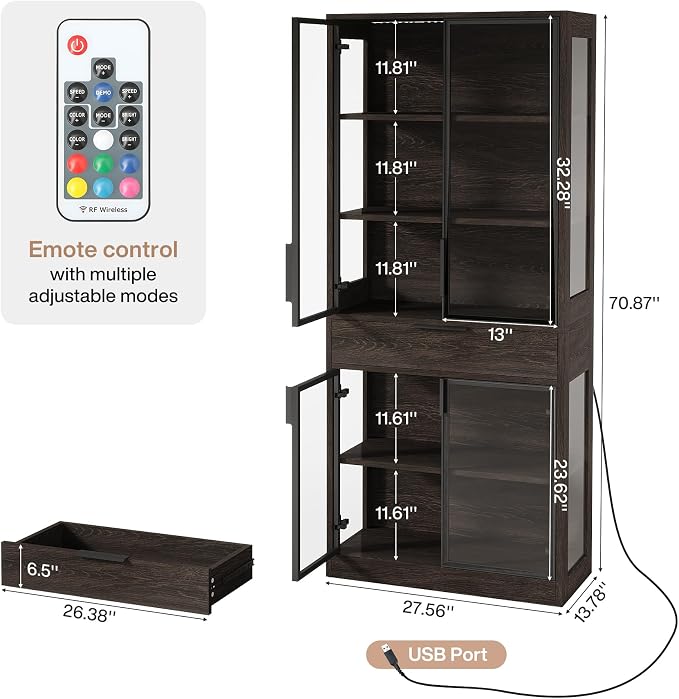 Tribesigns 71-inch Tall Display Cabinet - Image 2