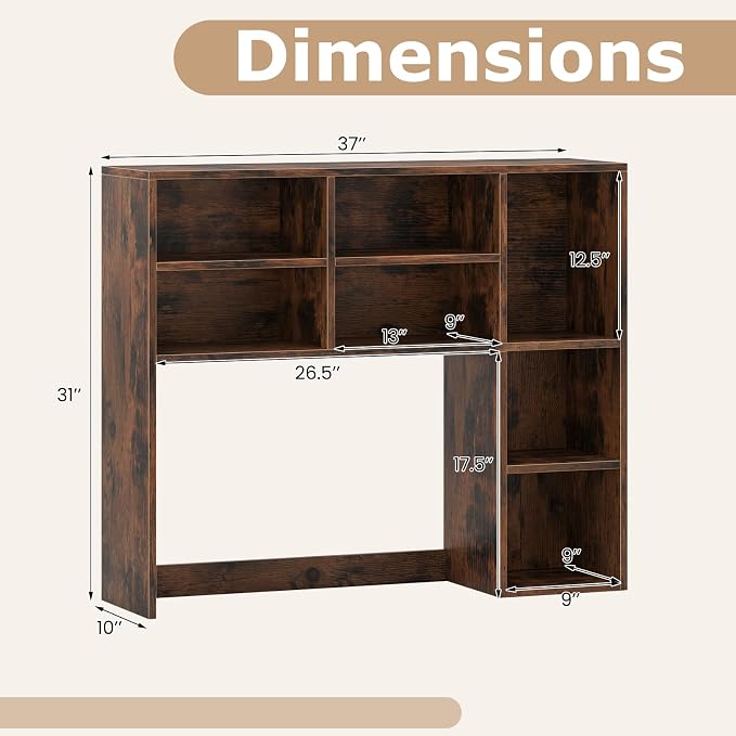 Tangkula Desktop Bookshelf, 3-Tier Desk Display Rack Organizer - Image 3