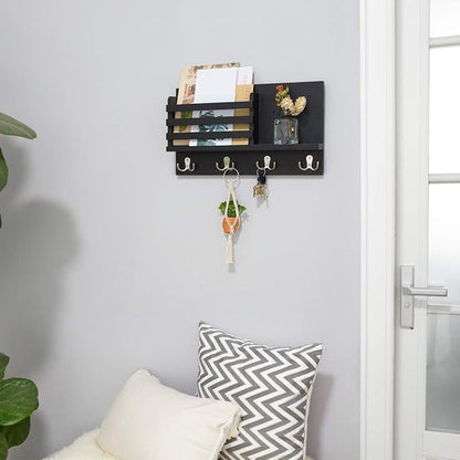Dahey Wall Mounted Mail Holder Wooden Key Holder Rack Mail Sorter Organizer - Image 3