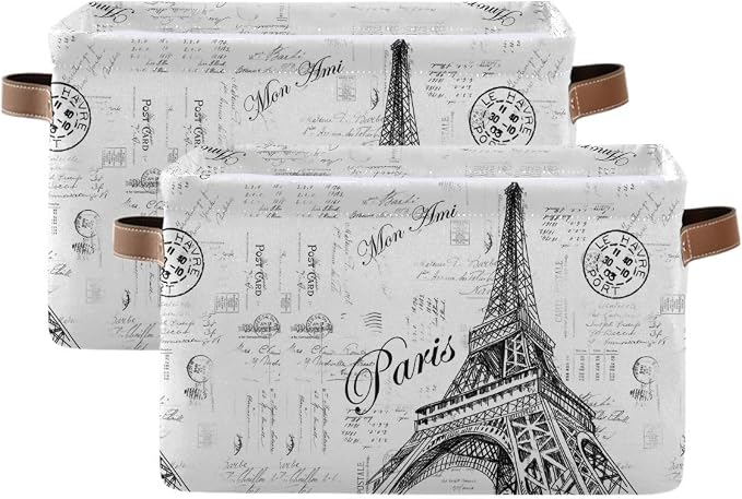 Storage Basket Paris Eiffel TowerStorage Bin Cube - Image 2