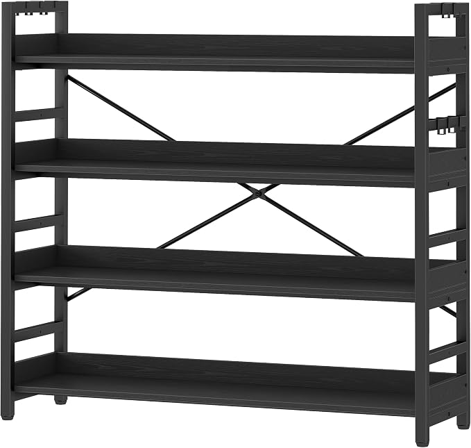 HCHQHS Bookshelf, Adjustable Industrial Bookcase, Vertical Tall Book Shelf by HCHQHS