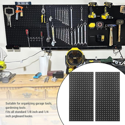 Fydun Metal Pegboard Wall Panels Steel Modular Peg Board Organizer Garage - Image 7