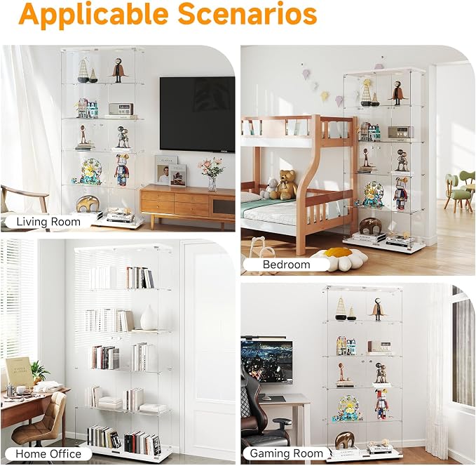 5-Tier Tempered Glass Display Cabinet - Image 7