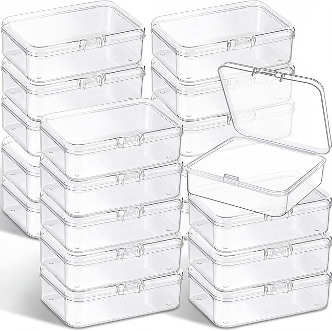 Jetec 18 Pieces Mini Plastic Clear Beads Storage Containers Box by Jetec