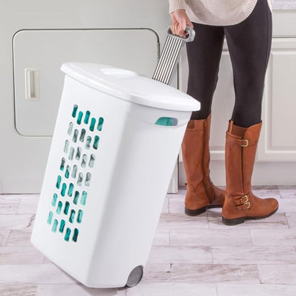 Sterilite 3-Pack Ultra Wheeled Hamper, Laundry Basket w/ Flip-Top Lid & - Image 7