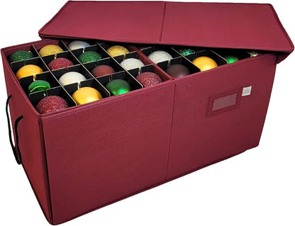 Christmas Ornament Storage Box, Adjustable Acid-Free Dividers | Holds 128 – 3 - Image 2