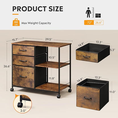DEVAISE 3 Drawer Mobile File Cabinet - Image 3