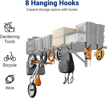 FLEXIMOUNTS 2x4ft Heavy Duty Garage Wall Shelving, 400lbs Capacity, Storage - Image 3