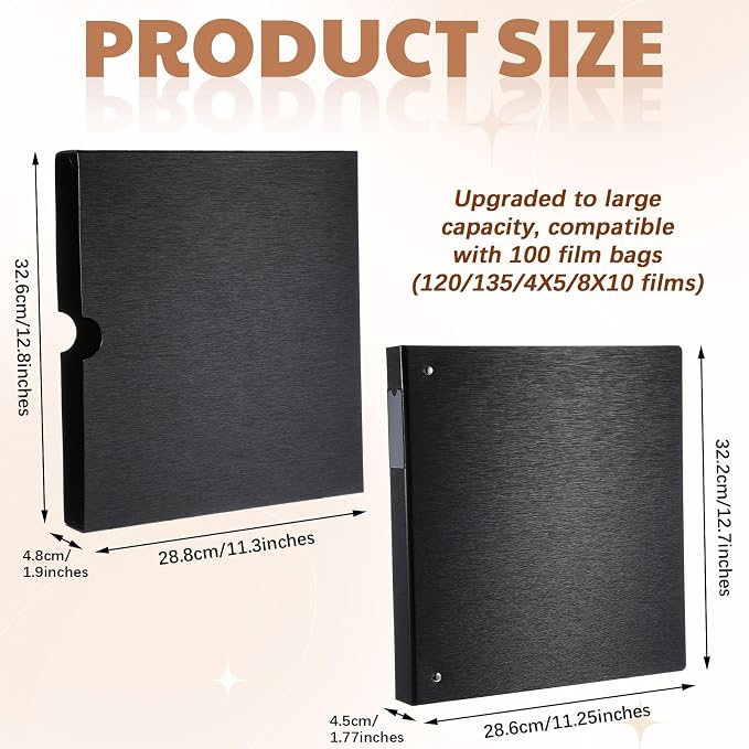 Affrolling 2 Pack Acid Free Film Protector Storage Box 3 Ring Negative Binder - Image 2