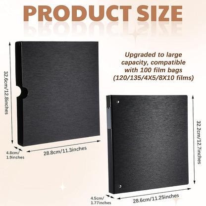 Affrolling 2 Pack Acid Free Film Protector Storage Box 3 Ring Negative Binder - Image 2