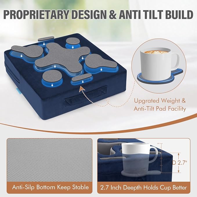 Couch Cup Holder-Sofa Cup Holder Pillow Tray Caddy Cupholder - Image 3