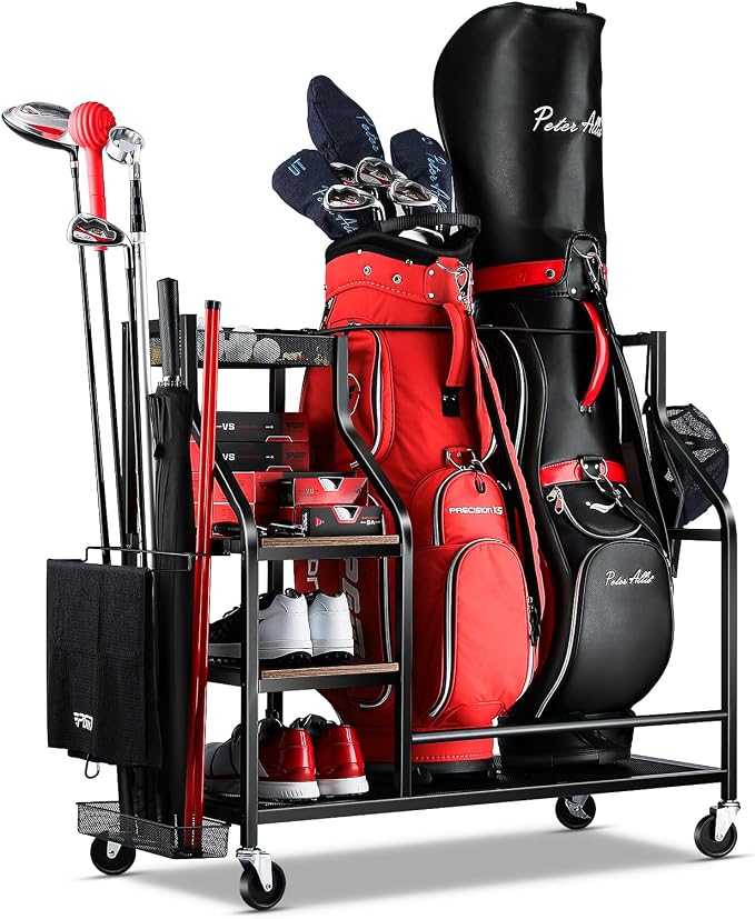 Golf Bags Storage Garage Organizer- Golf Bag Stand by FHXZH