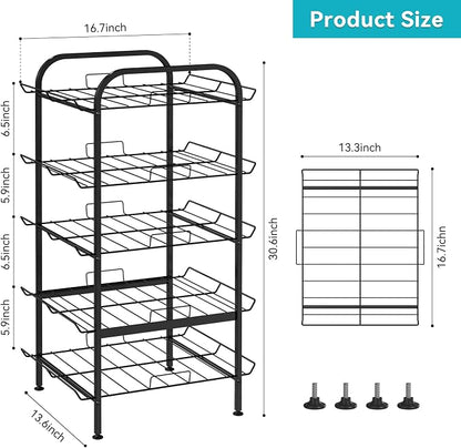 Water Bottle Organizer 5 Tier FreeStanding Water Bottle Storage Shelf - Image 2