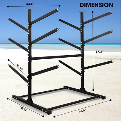 Adjustable Kayak Storage Rack, Freestanding Sup Storage Stand, Weatherproof - Image 7
