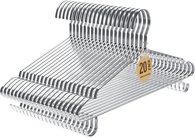 Jiang&Rong 20 Pack Stainless Steel Hangers by JiangRong