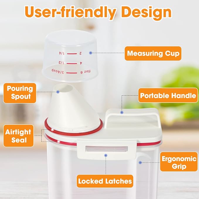 TBMax Rice Storage Container, Airtight Cereal Container Dispenser - Image 6