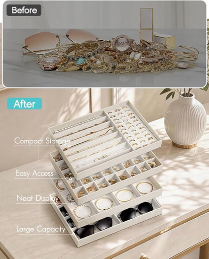 VLANDO Stackable Jewelry Tray, Drawer Organizer - Image 7