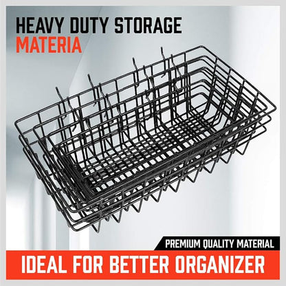 HORUSDY Peg Board Bins and Baskets | 4 Pack | Square Style 4 Size Pegboard - Image 6