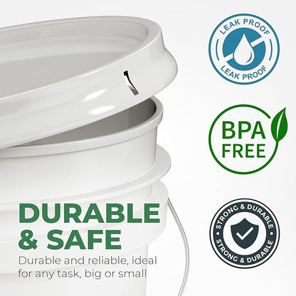 EconoHome 5-Gallon White Bucket Pail Container - Image 5