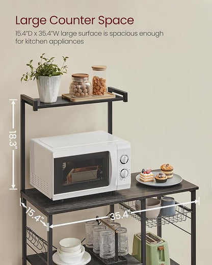 VASAGLE Baker's Rack, Microwave Stand, Kitchen Storage Rack - Image 5
