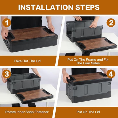 Collapsible Storage Bins with Lids, Portable Foldable Box with 2 Side Doors - Image 6