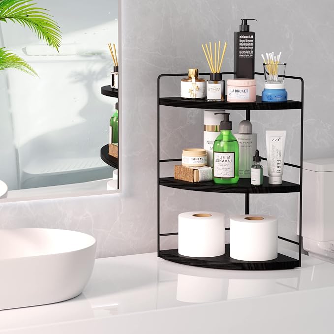 ZGO 3-Tier Bathroom Organizer Countertop, Corner Bathroom Counter Organizer - Image 2