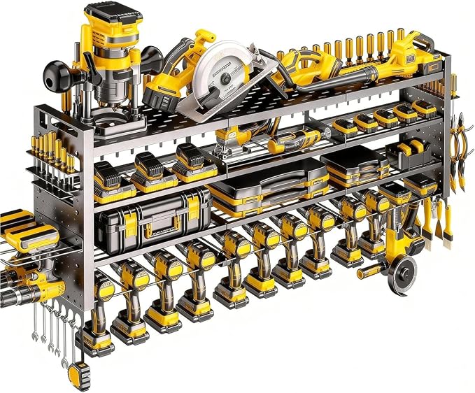 49" W Super Large Power Tool Organizer Wall Mount, Heavy Duty Cordless Tool by SHOMEXTOL