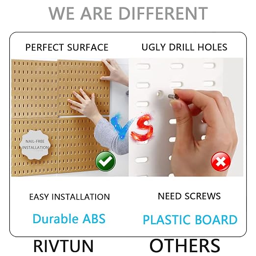 Pegboard Combination Kit for Wall Organizer, Wall Mounted Peg Board Kits for - Image 5