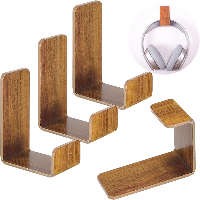 Weewooday 4 Pieces Headphone Hanger Headset Stand Holder Adhesive Wall Mount by Weewooday