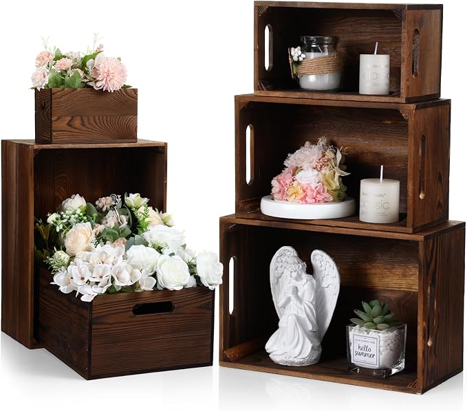AceOrbit Set of 6 Wood Crates by Unknown