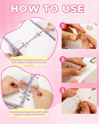 UCEC Enamel Pin Display Book & 50 PCS Pin Backs, A5 Album Pin Collection Binder - Image 6
