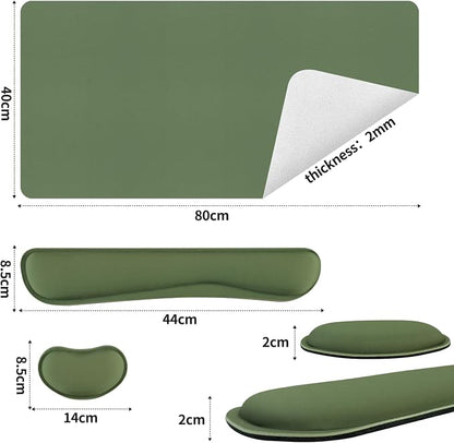 Bloss Keyboard Wrist Rest + Mouse Wrist Rest + Leather Desk Mat, Non-Slip Desk - Image 5