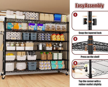 PrimeZone 6 Tier 80.7" H x 55.5" W x 24" D Wire Shelving - Image 7