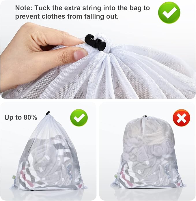 OTraki 2 Pack Mesh Laundry Bag 20x24 Inch Heavy Duty Laundry Fine Mesh Bags - Image 8