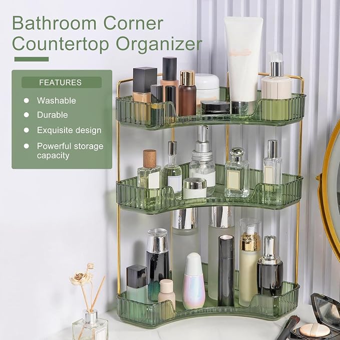Corner Bathroom Countertop Organizer, Vanity Trays - Image 6