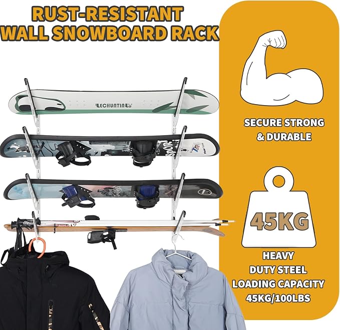 Snowboard Wall Racks, Adjustable Storage Rack - Image 4