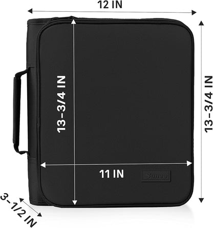 SUNEE Zippered Binder Bag with Handle, 2-Inch 3-Ring O-Ring, 500-Sheet Capacity - Image 6