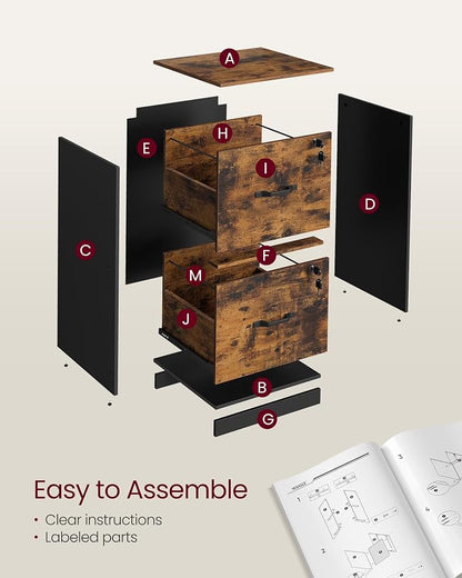 VASAGLE 2 Drawers File Cabinet - Image 6