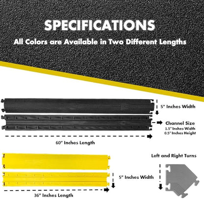 Kable Kontrol Drop Over Floor Cord Cover – 60” Inch Long 1 Channel Cable or - Image 5