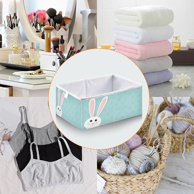 Blue Easter Rabbit Closet Organizers Storage Cubes Storage Bins Shelf Baskets - Image 5